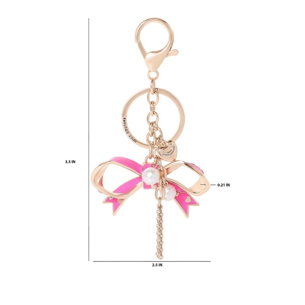 NWT Juicy Couture Pink Bow 🎀 Bag Charm/ Keychain - Picture 5 of 6